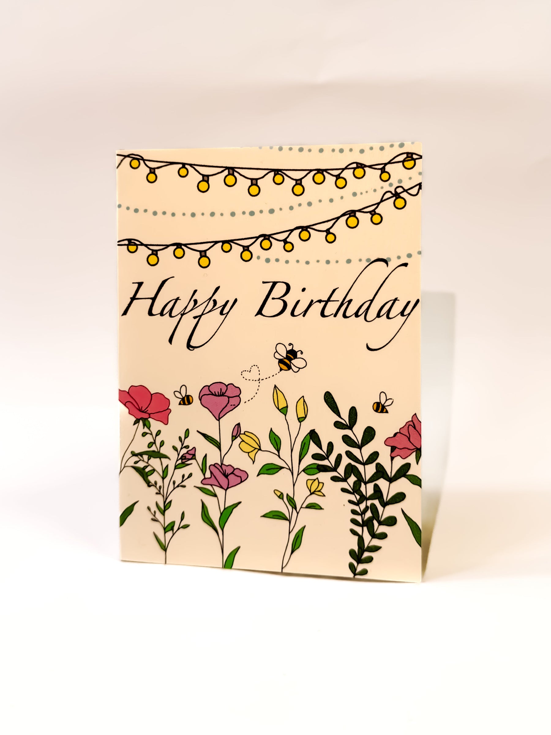 Happy Birthday Blumen - Geschenkkarte