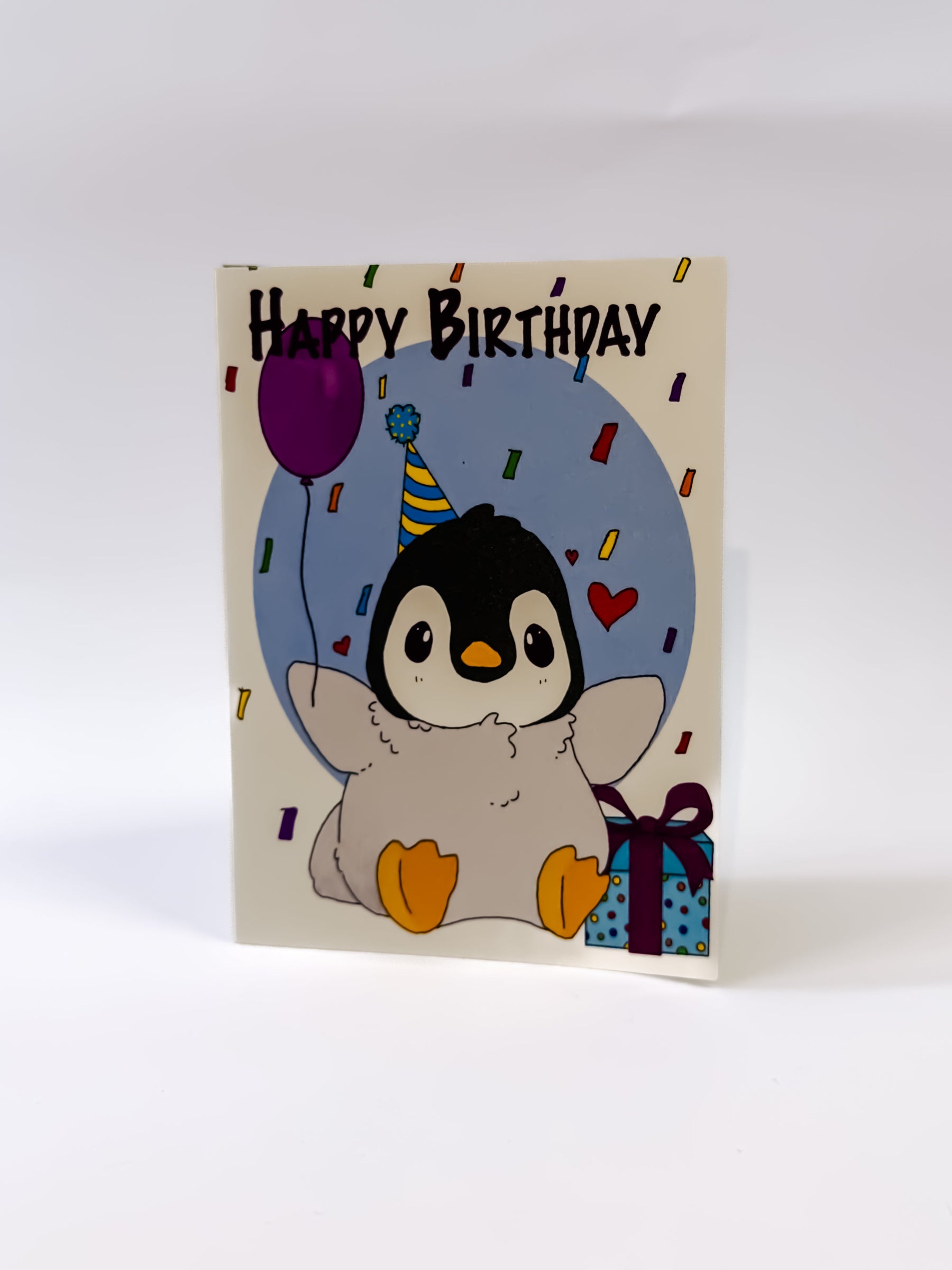 Happy Birthday Pinguin - Geschenkkarte